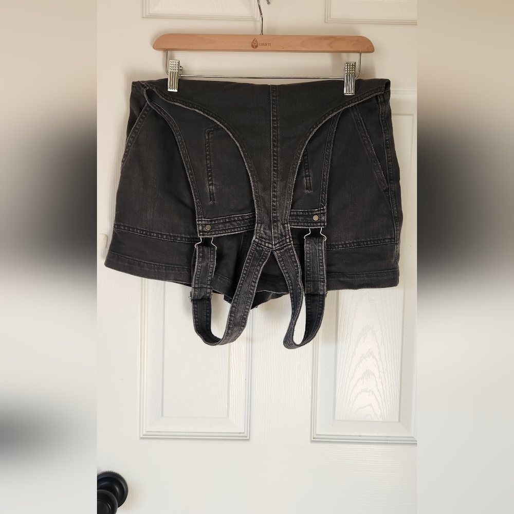 Aerie Washed Black Denim Shortalls - Size XS - Picture 7 of 12